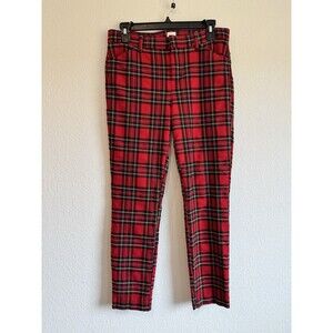 Gap Women's Red Plaid Signature Skinny Ankle Pants Christmas Holiday Size 8